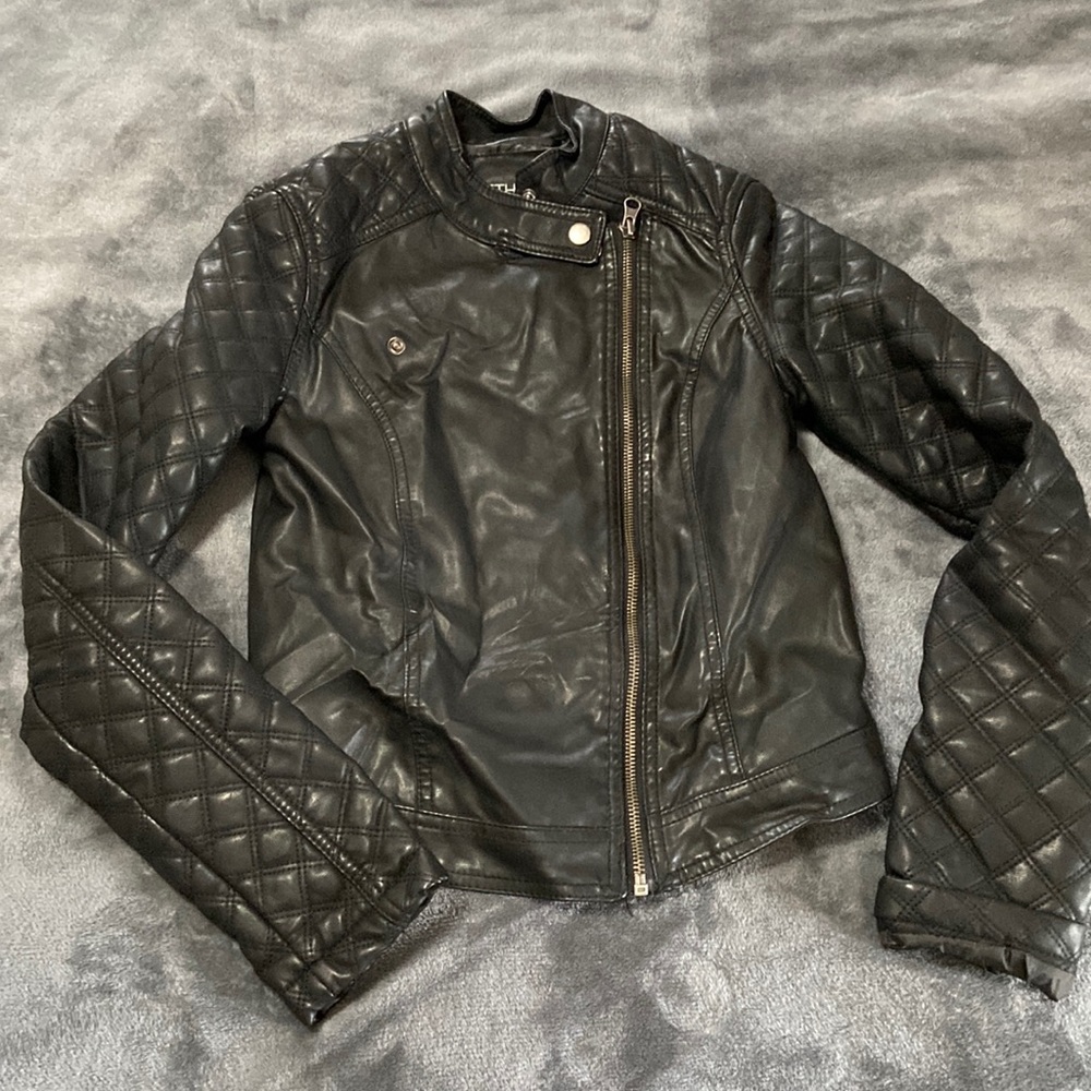 Bethany Mota quilted leather jacket